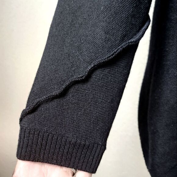 Marc By Marc Jacobs Wool Asymmetric Hem Round Neck Sweater Black Size M - Picture 5 of 8